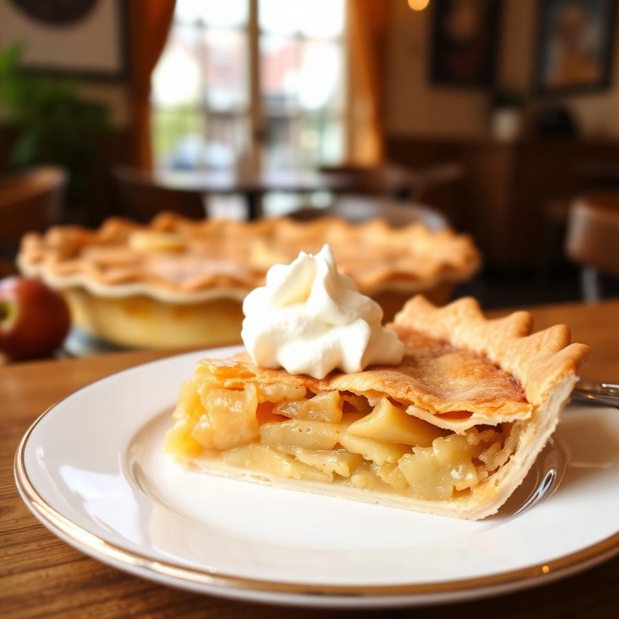 Huisgemaakte appeltaart met slagroom